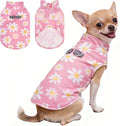 BEAUTYZOO Dog Fleece Vest Sweater Winter Jacket for Small and Medium Dogs with D-Ring Leash Cold Weather Coat Hoodie for XS S M Dogs Boy or Girls,Pink Daisy XS