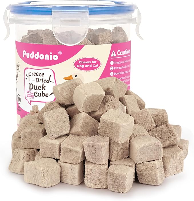 Freeze Dried Dog & Cat Treats – Single Ingredient Duck Breast, High Protein Training Treats & Food Topper, 3.5 oz