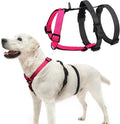 PUPTECK Escape Proof Dog Harness - No Pull Soft Padded Full Body Pet Halter Harness with Lift Handle for Small Medium Large Doggies Walking Hiking Hunting, Deep Pink & Black, M
