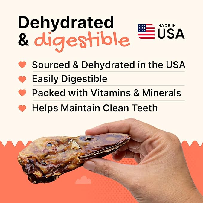 Gaines Family Farmstead Duck Heads for Dogs – 8 Count, Single Ingredient, Dehydrated Dog Chews – High in Protein, Supports Dental Health & Joint Care – Rawhide-Free Treats, Made in USA