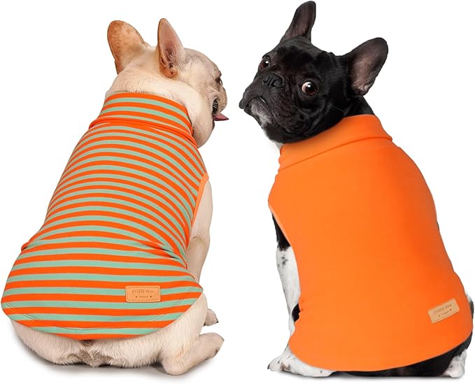 KYEESE 2Pack Dog Sweater Turtleneck Dog Sweaters for Small Dogs Male Stretchy Dogs Clothes Soft Pets Clothes Pullover Pet Sweatshirt Warm Pets Coats Small Pet Sweaters
