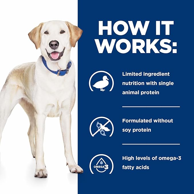Hill's Prescription Diet d/d Food Sensitivities Dry Dog Food, Potato & Duck, 25 lb. Bag