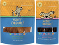 Honey I'm Home Crunchy Ears and Jerky Strips Buffalo Dog Chews and Treats Variety Pack of 2