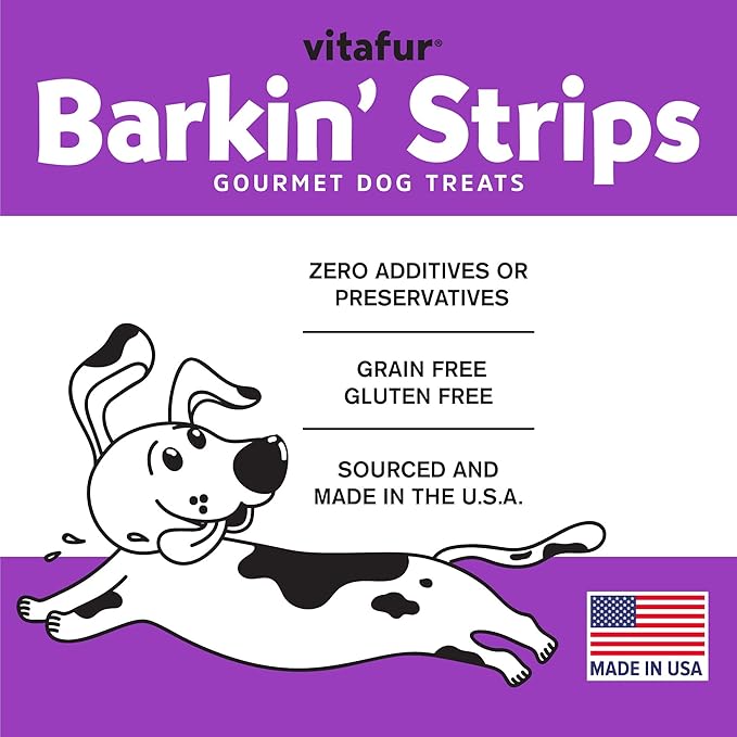 Barkin Burger Strips Made of Only Chicken Grain-Free Dog 12 oz Premium One-Ingredient Digestive Support Dog Jerky Treats, Made in USA Small Batch Healthy Single ingrediens Training Treats