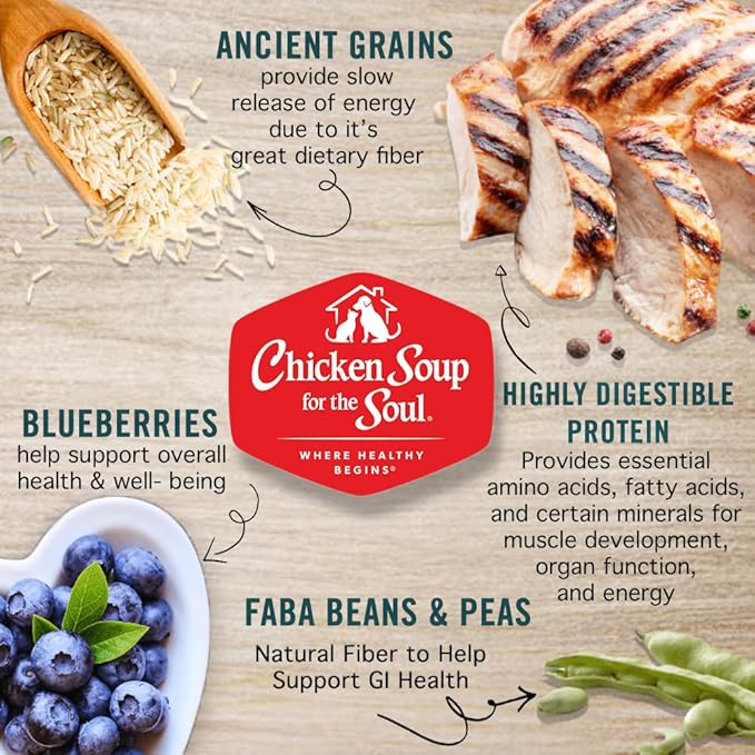 Chicken Soup for the Soul All Natural Premium Dry Puppy Food, Real Meat First Ingredient, No By-Products, Supports Brain Development & Strong Bones & Teeth, Chicken, Turkey & Brown Rice, 4.5lb