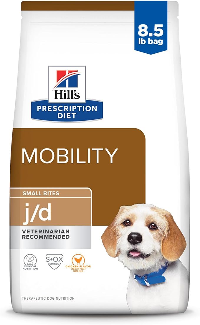 Hill's Prescription Diet j/d Joint Care Small Bites Dry Dog Food, Chicken, 8.5 lb. Bag