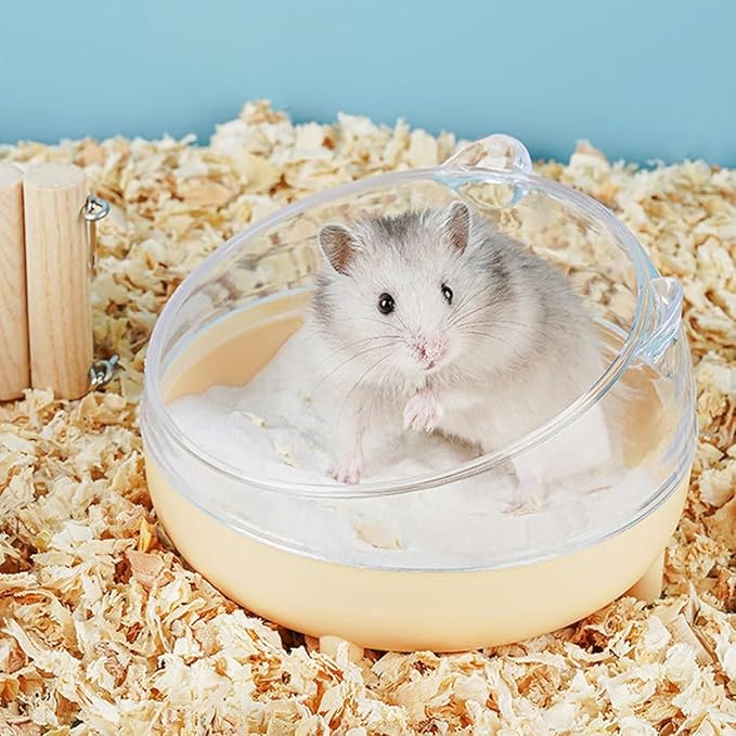 Meow&Woof Hamster Sand Bath Container, Large Sandbox Toilet Gerbil Batheoom, Tiny Chinchilla Dust Bathtub Sand Bath Box for Hamster Cage Accessories 6.5 Inch - Blue