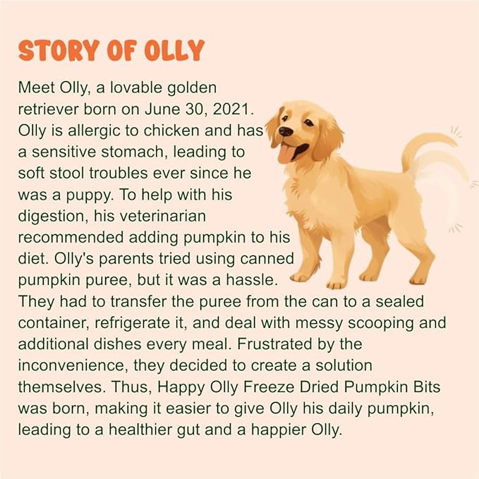 Pumpkin Treats for Dogs Digestion 2oz - Freeze Dried Single Ingredient Treats/Topper, Reduce Dog Diarrhea and Scotting - Natural & Human Grade Pure Pumpkin for Dogs - Prebiotics & Fiber