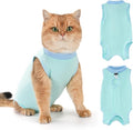 Avont Cat Recovery Suit for Surgery, Breathable Anti-Licking Onesie for Kittens, Surgical Post-Operative Protective Bodysuit, Comfortable Alternative to E-Collar -Mint (S)