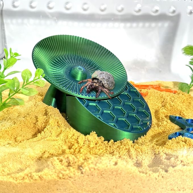 Hermit Crabs Running Wheel Toy with Climbing Platform, Hermit Crab Tank Accessories, for Hermit Crab Hamster Gerbils