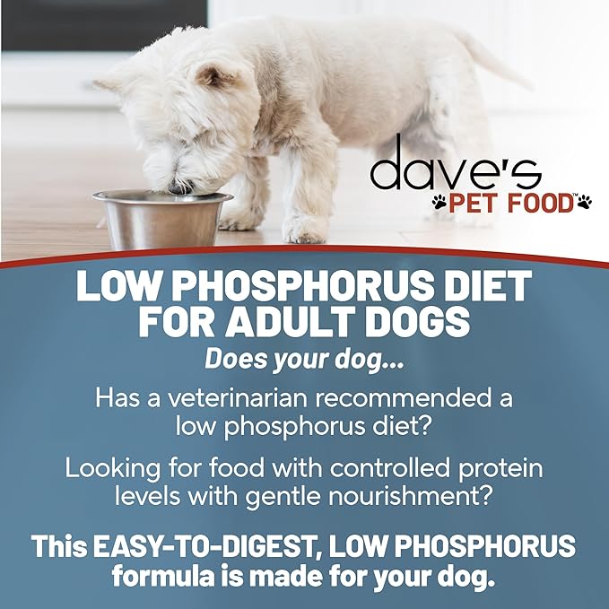 Dave's Pet Food Kidney Support for Dogs (Chicken & Vegetable Stew) - Low Phosphorus & Low Protein Wet Canned Dog Food for Renal Health - No Prescription Needed - 12.5 oz (Case of 12)