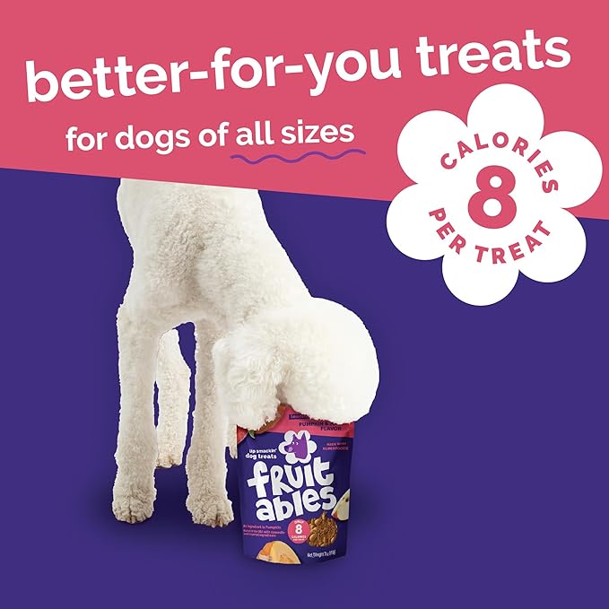 Fruitables Baked Pumpkin Dog Treats – Healthy Low-Calorie, Wheat-Free, Corn-Free, Soy-Free – Sweet Potato Training Treats for Dogs, 7 oz (10 Pack)