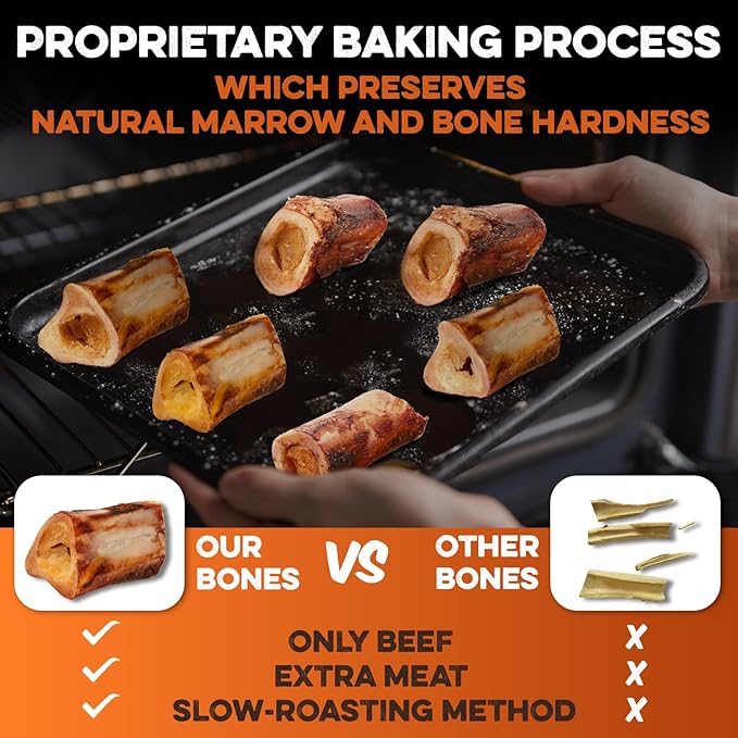 BRUTUS & BARNABY Marrow Bones for Dogs – 100% USA-Sourced Beef Bones – Long-Lasting, All-Natural Dog Chews – High Protein, Supports Dental Health, (3-pk) – Made in The USA