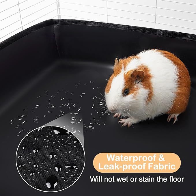 Glittme Guinea Pig Cage Liner, Waterproof Liner for Guinea Pigs, Guinea Pig Bedding with Tarp Bottom for Grid Cage, Cage Liners for Guinea Pig, Bunny, Hamster, Rabbit,Not Include Cage,47 * 24 inches