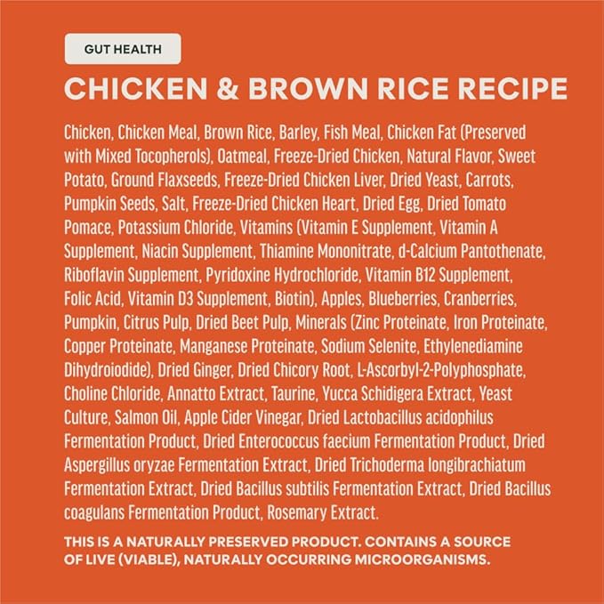 Instinct RawBoost Gut Health, Natural Dry Dog Food with FreshDried Raw, Whole Grain Recipe- Real Chicken and Brown Rice, 18 lb. Bag