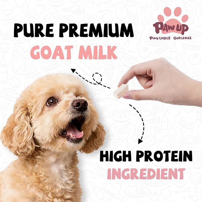 PAWUP Freeze Dried Dog Treats, Goat Milk Yogurt Flavor with Strawberry, Gentle Goat Milk Snacks for Sensitive Stomachs Puppies, 2.8 oz
