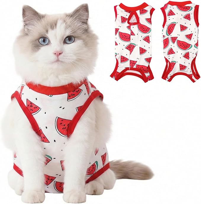 Cat Recovery Suit Cat Onesie for Cats After Surgery, Breathable Cats Surgery Recovery Suit for Female Spay & Abdominal Wounds, Kitten Surgical Onesie Body Suit Anti Licking Cone Alternative