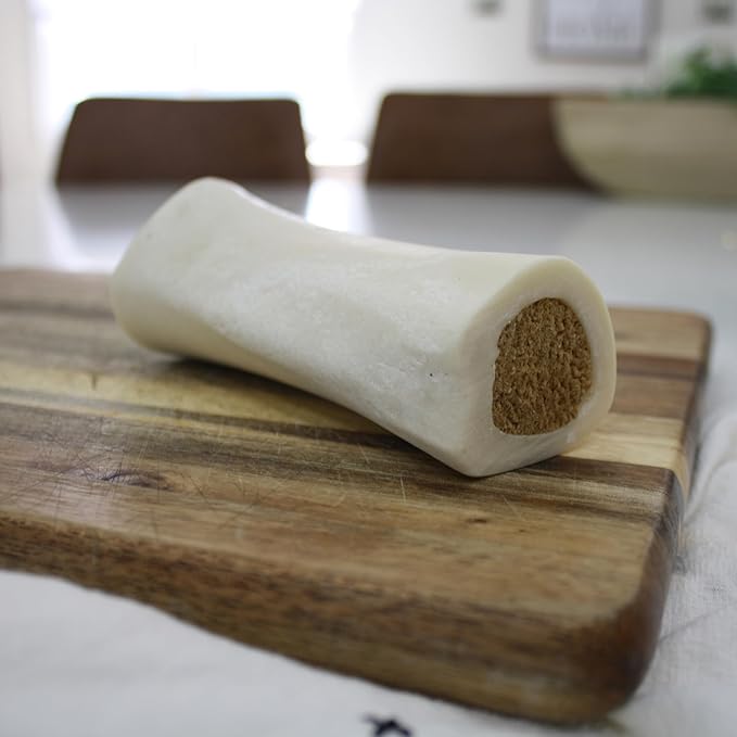 Cadet Stuffed Shin Bone, Long-Lasting Dog Chew Bones for Aggressive Chewers, High Protein Filled Bone Dental Chew for Dogs, Bully Stick Flavor Filling, 5-6" for Large Dogs