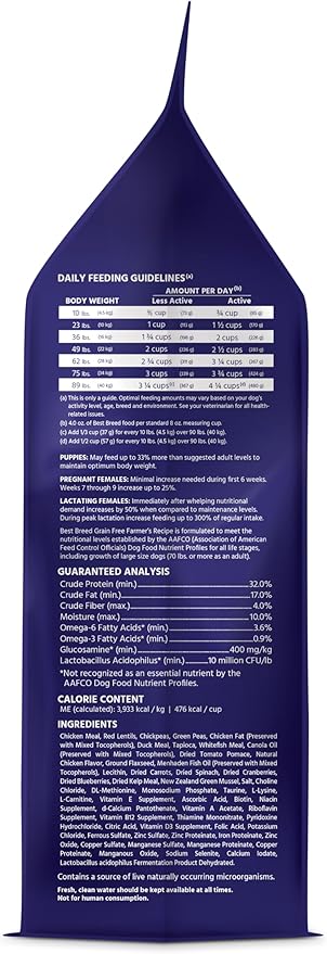 Dr. Gary's Best Breed Grain Free Farmer's Recipe Slow-Cooked in USA, Natural Dry Dog Food for All Breeds and Sizes, 4lbs.