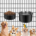 Kennel Water Bowl Hanging, 2 Pack Stainless Steel Dog Bowls for Crate No Spill, Large Pet Cage Bowls for Medium/Large Dog Cat Rabbit Ferret Guinea Pig