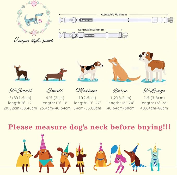 Unique Style Paws Christmas Dog Collar with Bow Red Green Grid Cotton Puppy Collars for Small Medium Large Dogs