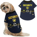 Parisian Pet Dog Security Woofficer Shirt - Embroidered Pet Vest - 100% Cotton & Polyester Doggy Shirt - Lightweight Pet Clothes - Sleeved Puppy Costume - Funny Shirts for Medium Dogs - M