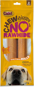 Cadet Chewalicious Chewy 'N Savory Rolls with Real Chicken, Rawhide-Free Healthy Dog Chews, Limited-Ingredient Dog Treats & Long-Lasting Chew Treats for Dogs, Chicken Flavor, 2 Pack