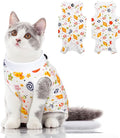 Cat Recovery Suit, Kitten Surgical Full Bodysuit for Abdominal Wound Protector Anti Licking After Surgery, Professional Bandages Cone E-Collar Alternative for Small Male & Female Pets