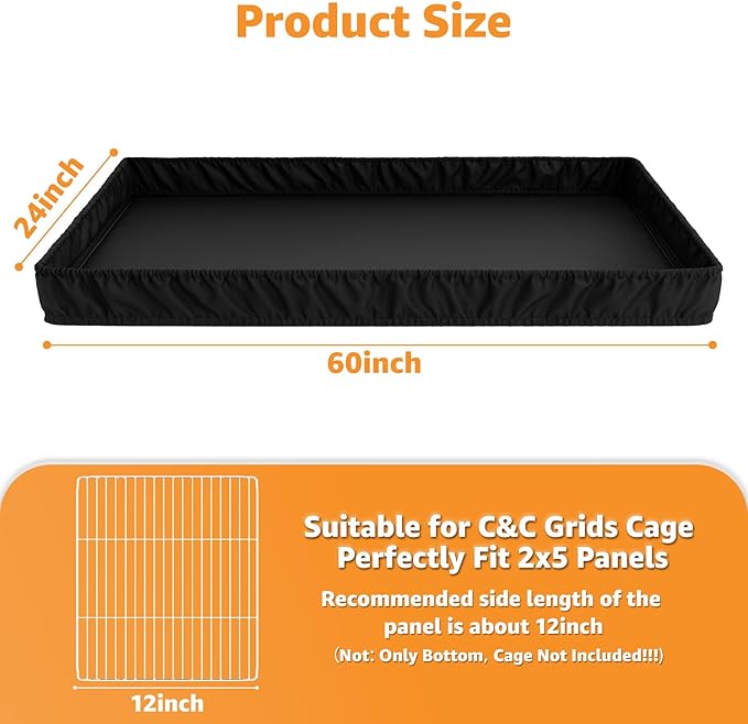 PJYuCien Guinea Pig Cage Liner, Waterproof Tarp Bottom pad for Rabbits, Easy to Install, Suitable for Totoro, Hedgehogs, Ferrets and Other Small Animals.Not Include Cage (24" X 60")