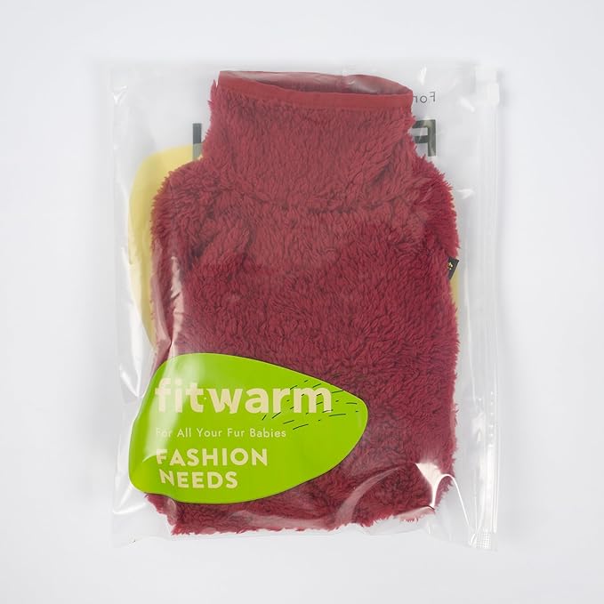 Fitwarm Fuzzy Fleece Dog Christmas Pajamas, Dog Winter Clothes for Small Dogs Girl Boy, Velvet Dog Onesie, Pet Jumpsuit, Doggy Apparel, Maroon, XXL