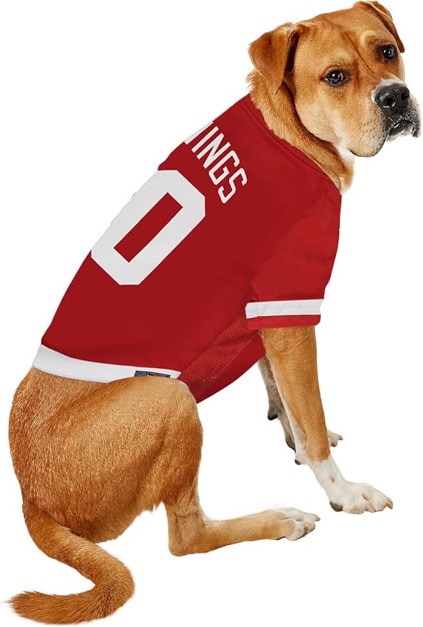 NHL Detroit Red Wings Jersey for Dogs & Cats, Large. - Let Your Pet Be A Real NHL Fan!