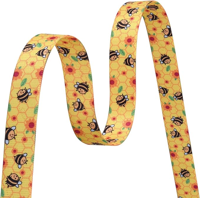 Dog Collar and Leash Set with Bohemia Floral Tribal Geometric Patterns - Soft Ethnic Style Collar Adjustable for Small Medium Large Dogs(Bee Set,L)