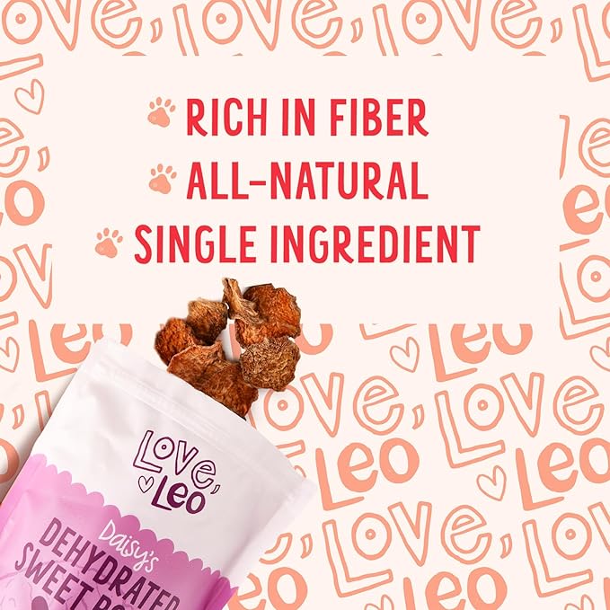 Love Leo Dehydrated Sweet Potato Dog Treats (2 - Pack) - 100% Natural, Grain-Free, Dried, Single Ingredient Sweet Potato Treats for Dogs