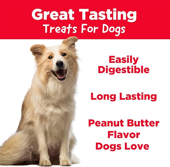 Country Kitchen Smoky Bones Peanut Butter Flavored Dog Treats, Long Lasting, Easy to Digest, Made in USA, 7 Count