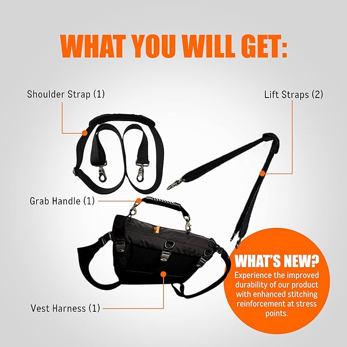 NeoAlly Sturdy Dog Lift Harness Full Body Support & Mobility Aids System - 5-in-1 Lifting Support, Carry Sling, Vest Harness, Back Brace, and Anxiety Vest - Endorsed by Shark Tank (Medium)