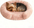 Calming Dog & Cat Beds for Small Medium Dogs Cats, Anti-Anxiety Pet Bed Orthopedic Donut Cushion, Soft Fluffy Faux Fur Warming Cozy Washable, Fits up to 15 lbs Pets (Round, Blush 20")