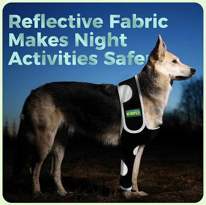 Hygroma Elbow Pad for Dogs, Breathable Elbow Protector for Joint Support, Helps with Calluses, Arthritis, Dysplasia & Pressure Sores, Designed for Front Leg, Left Leg, Size S