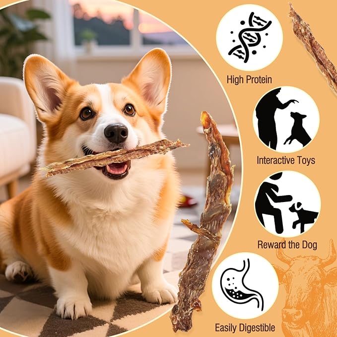 MUNCHI Beef Rib Bones Dog Treats,100% Natural Rib Bone Beef Chews from Grass Fed Cattle,Long Lasting Dog Chew Bones for Aggressive Chewers,Promotes Dental Health,5.29OZ