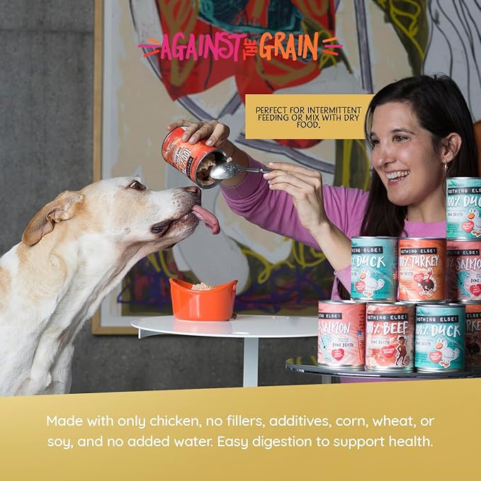 Evanger's Against The Grain Nothing Else! 100% Chicken Dog Food – 12 Count, 11 oz Each – Single-Ingredient Loaf Texture in Natural Bone Broth – Wet Dog Food – Grain & Gluten Free