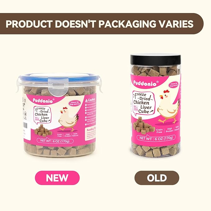 Freeze Dried Dog & Cat Treats – Single Ingredient Chicken Liver, High Protein Training Treats & Food Topper, 6 oz