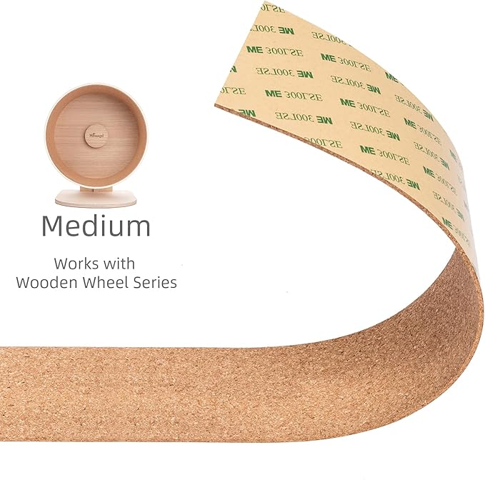 Niteangel Replacement Cork Running Track - Fits for Wooden Hamster Wheel Series | Acrylic Hamster Exercise Wheel w/Cork Track | Dark Cloud Hamster Wheel Series (Wooden Series, Medium)