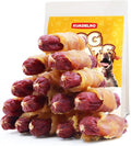 Chicken Jerky Wrapped Duck Sausage Dog Treats, Rawhide Free Soft Dog Chews High Protein Training Treats for Senior Small Medium Large Breed 8oz/226g