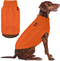 KYEESE Dog Sweater Stretchy Knitwear Pet Coat for Fall Winter Cold Weather Warm Turtleneck Large Dogs Sweater with Gingham Patchwork Soft Pullover Dog Sweaters for Large Dogs