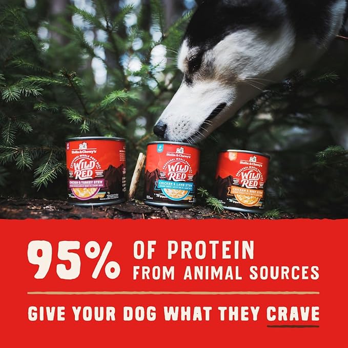 Stella & Chewy's Wild Red Wet Dog Food - Large Variety Pack 3 Flavors - High Protein Grain-Free Stews with 96% Animal Protein - Perfect for Picky Eaters, 10 oz, Pack of 18