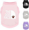Comfortable and Breathable Dog Shirt: Soft, Lightweight Cotton Dog Clothes with 'The Dog Face' Print, Perfect for Everyday Wear, Small and Medium Breeds - Personality Canine Attire Pink XS