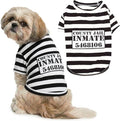 Parisian Pet Prisoner Dog Costume - 100% Cotton Striped Dog Clothes for Medium Dogs - Lightweight Puppy Outfits - Funny Schitzu Clothes - Sleeved Shirt for Dogs - Stretchy and Stylish Pet Costume