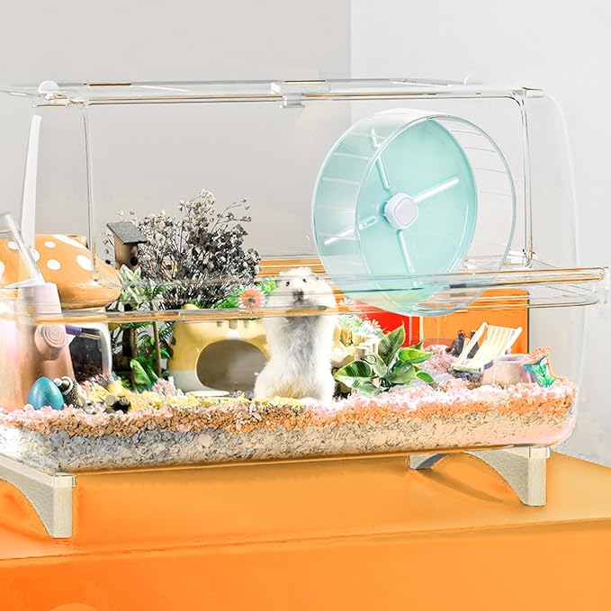 Foraineam Hamster Wheel Silent Hamster Exercise Wheels, 7.5 Inch Quiet Spinner Hamster Running Wheels with Adjustable Stand for Hamsters Gerbils Mice Or Other Small Animals