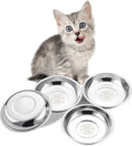 VENTION Small Shallow Cat Food Bowls, Outer Dia. 6.5 in Whisker Fatigue Cat Bowl, Stainless Steel Cat Food Dish for Indoor Cats, Set of 4 Replacement Cat Bowls for Raised Station(15.2 Fl.oz)