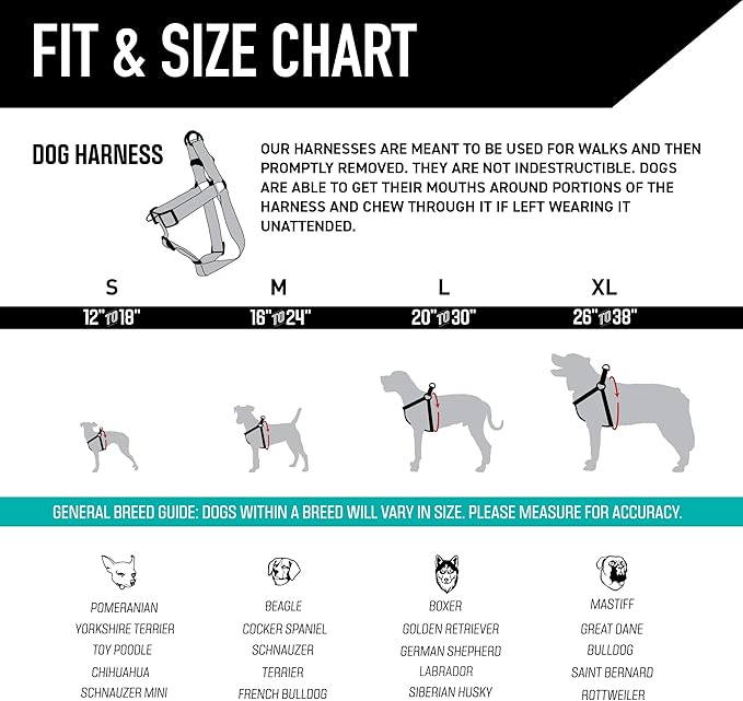 Wolfgang Heavy Duty Adjustable Dog Harness, Pull-Tested for Walking & Training, BuenaOnda Print, Small