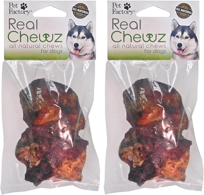 Pet Factory Real Chewz Knee Caps Dog Chew Treats, 100% All-Natural - 2 Count/2 Pack